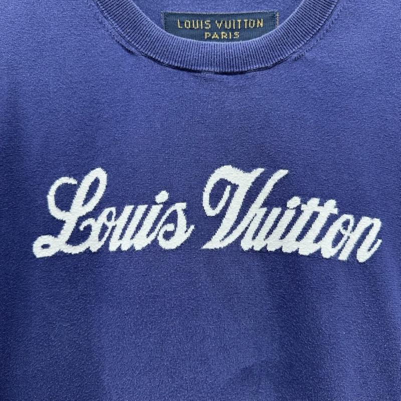 ルイヴィトン LOUIS VUITTON Tシャツ 半袖 22AW グラフィック ロゴ ニット Tシャツ RM222M JS5 HNN20W M 紺 / ネイビー / navy メンズ USED 古着 中古 50168547