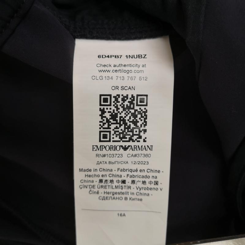 エンポリオアルマーニ EMPORIO ARMANI パンツ スラックス センタープレス ウエストゴム テーパード ジョガー パンツ 16M 紺 / ネイビー / navy メンズ USED 古着 中古 50168576