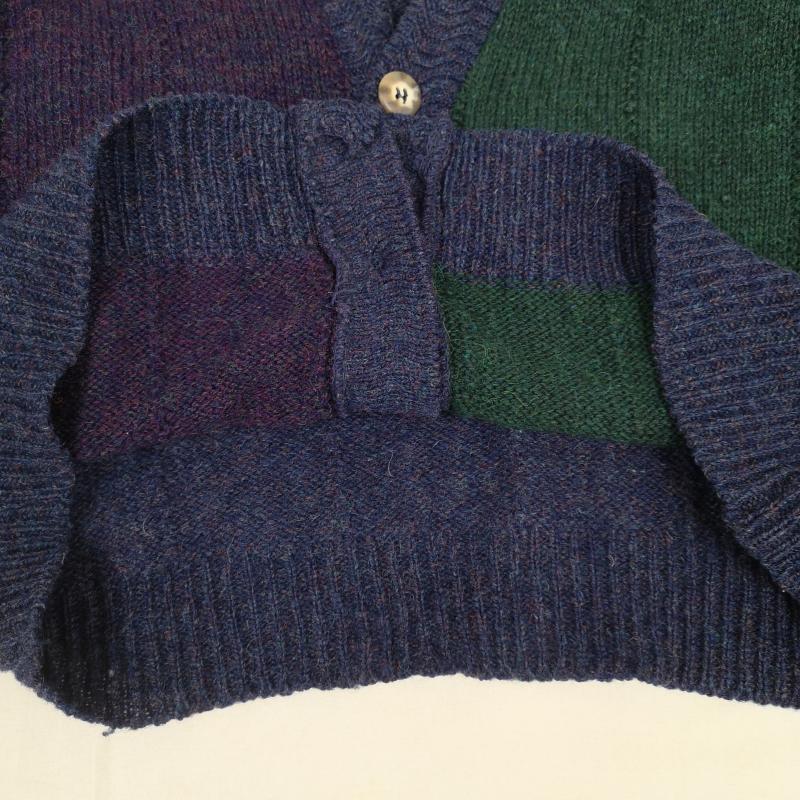 チャップスラルフローレン CHAPSRALPHLAUREN カーディガン 長袖 90s クレイジーパターン カラーブロック Vネック ニット カーディガン マルチカラー / マルチカラー / multicolor メンズ USED 古着 中古 50168580