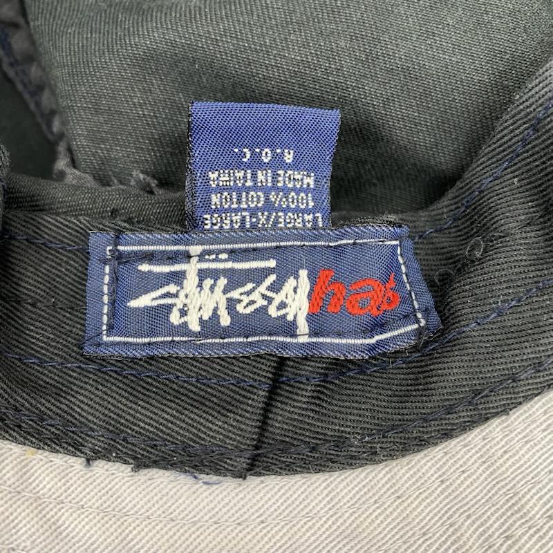 ステューシー STUSSY 帽子 ハット 90’s 紺タグ オールドステューシー バケット ハット Lサイズ 黒 / ブラック / black メンズ USED 古着 中古 50168583