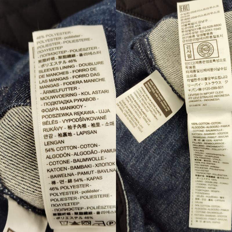 リーバイス Levi s ジャケット、上着 ジャケット、ブレザー デニム カバーオール キルティング ジャケット リバーシブル M インディゴ / インディゴ / Indigo X 黒 / ブラック / black メンズ USED 古着 中古 50168594