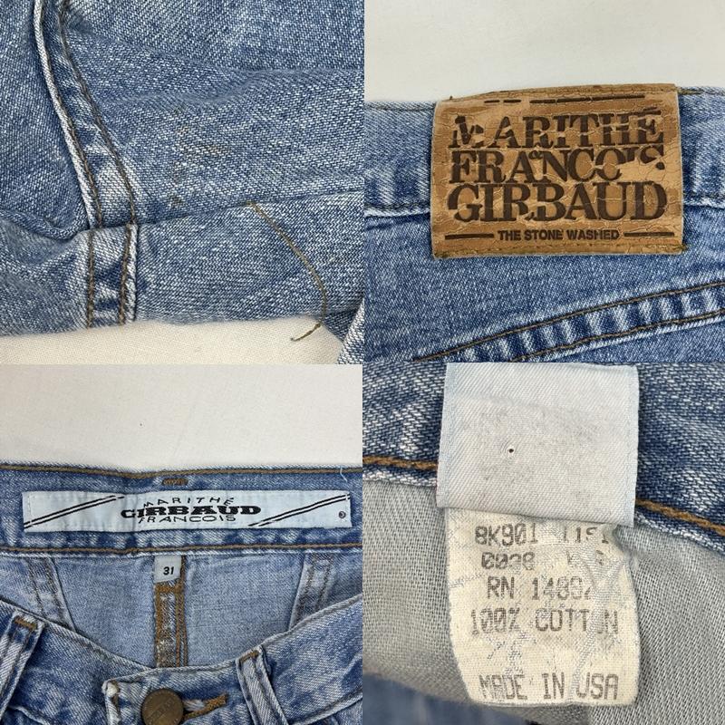 マリテフランソワジルボー MARITHEFRANCOISGIRBAUD パンツ デニム、ジーンズ 90年代 ビンテージ USA製 デニム テーパード パンツ 90s VINTAGE 31インチ メンズ USED 古着 中古 50168598