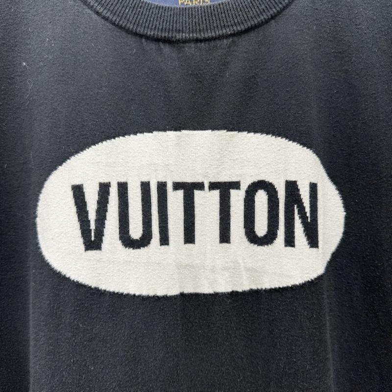 ルイヴィトン LOUIS VUITTON Tシャツ 半袖 Amen Break ロゴ ジャカード クルーネック ニット Tシャツ RM221 JS5 HMN81W M 黒 / ブラック / black メンズ USED 古着 中古 50168606