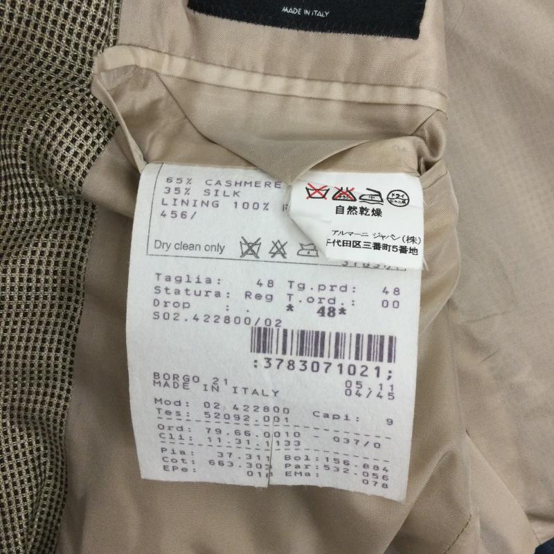 ジョルジオアルマーニ GIORGIO ARMANI ジャケット、上着 ジャケット、ブレザー GIORGIO ARMANIテーラードジャケット カシミア シルク 48 無地 ベージュ / ベージュ / beige メンズ USED 古着 中古 50168630