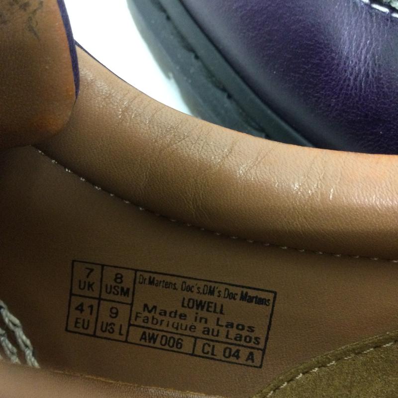 ドクターマーチン Dr.Martens 革靴 革靴 dr.martens LOWELL 4ホール UK:7 紫 / パープル / purple メンズ USED 古着 中古 50168651