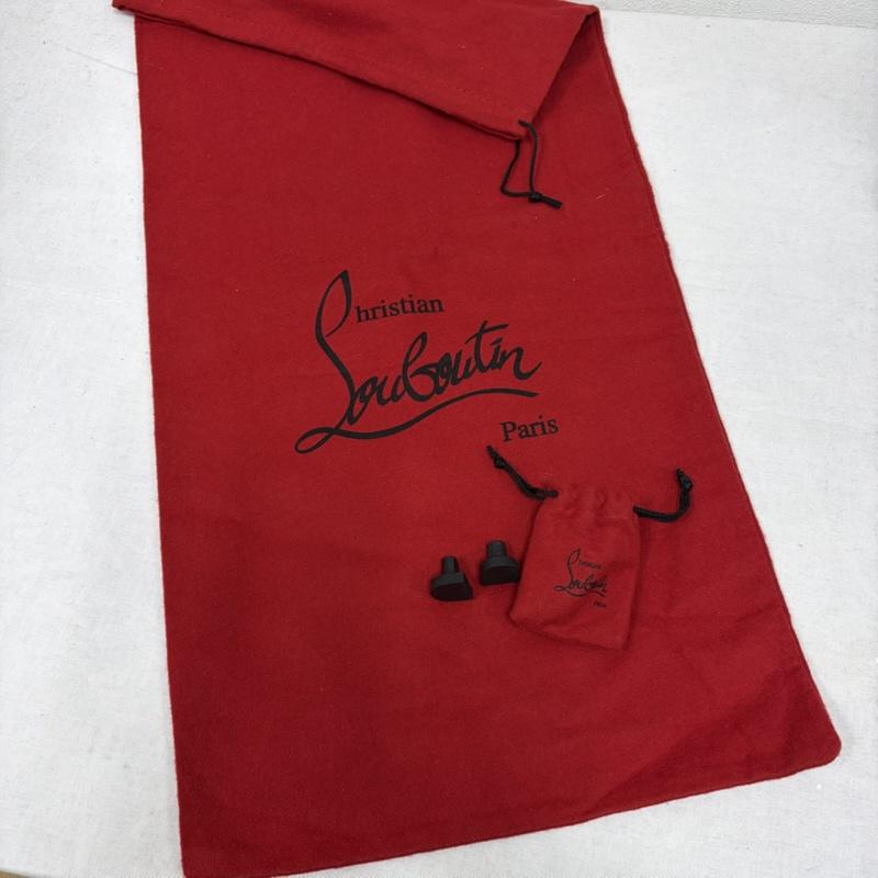 クリスチャン・ルブタン Christian Louboutin ブーツ ロングブーツ レザー ロングブーツ 37 ピンヒール サイドファスナー レッドソール トップリフト - 無地 黒 / ブラック / black X 赤 / レッド / red レディース USED 古着 中古 50168719