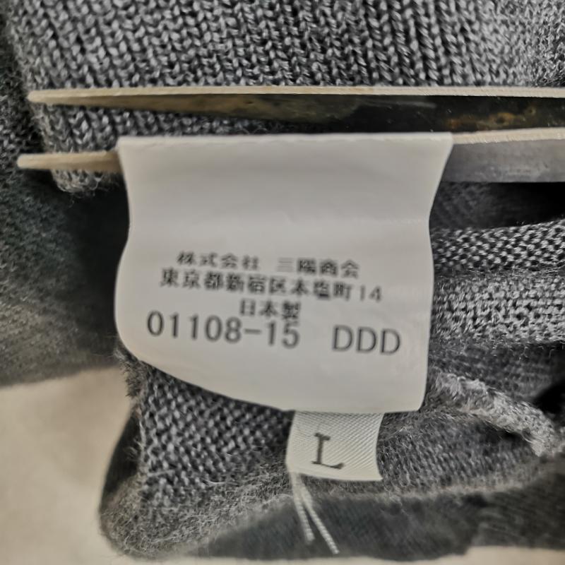 バーバリーゴルフ BURBERRY GOLF ニット、セーター 長袖 90s ノバチェック ホース ロゴ クルーネック ニット セーター L 灰 / グレー / gray メンズ USED 古着 中古 50168762