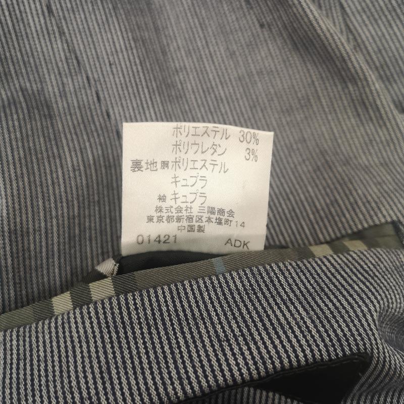 バーバリーブラックレーベル BURBERRY BLACK LABEL ジャケット、上着 ジャケット、ブレザー ノバチェック ストライプ シングルブレスト テーラード ジャケット BME74-406-06 M 灰 / グレー / gray メンズ USED 古着 中古 50168904