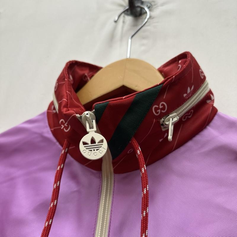 グッチ GUCCI ジャケット、上着 ジャンパー、ブルゾン 22SS adidas アセテート ナイロン アノラック ジャケット 691429 Z8A2G 44 赤 / レッド / red X 桃 / ピンク / pink X 青 / ブルー / blue メンズ USED 古着 中古 50168926