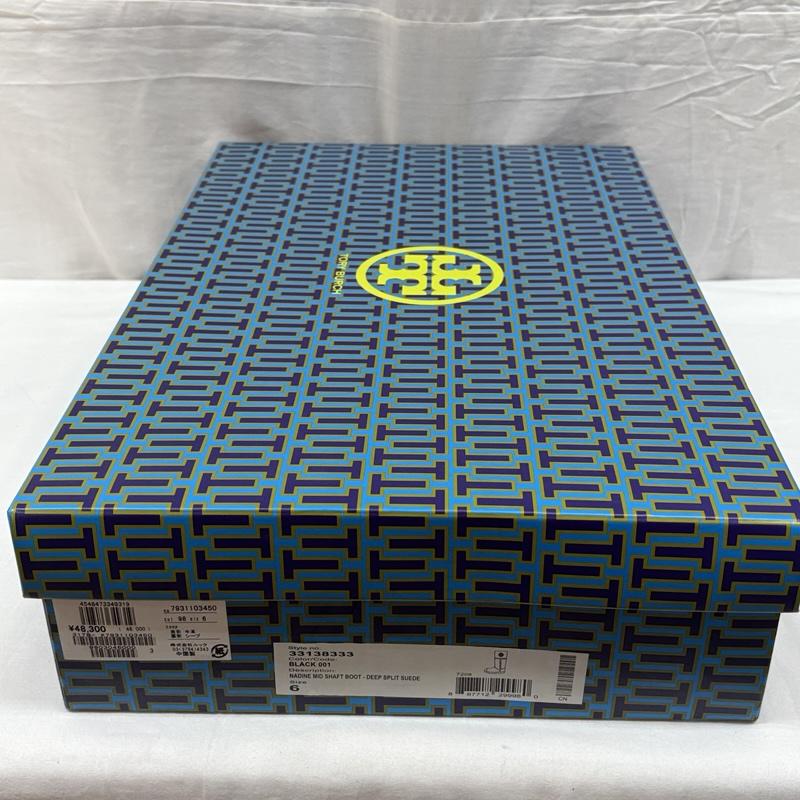 トリーバーチ TORY BURCH ブーツ ロングブーツ スエードレザー ボア ムートン ロング ブーツ キャップトゥ - 黒 / ブラック / black レディース USED 古着 中古 50168944