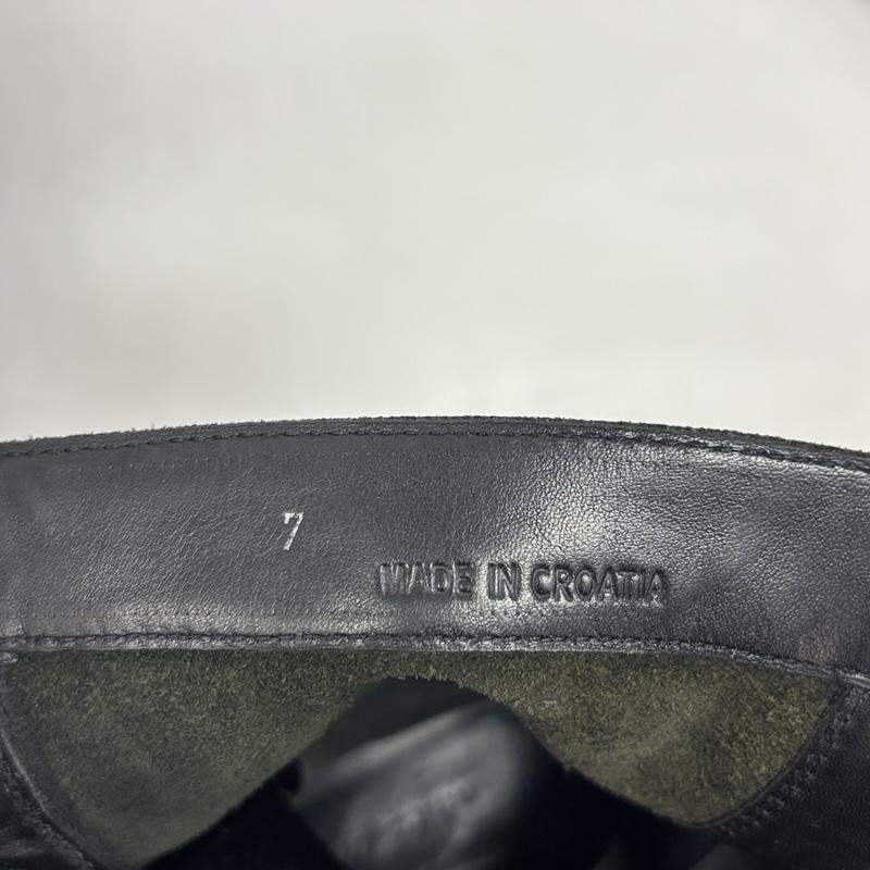 マークジェイコブス MARCJACOBS ブーツ ロングブーツ スタッズ レザー サイドジップ レースアップ ブーツ - 黒 / ブラック / black メンズ USED 古着 中古 50169123