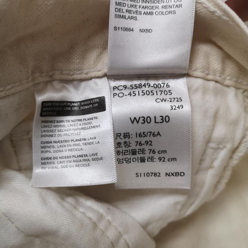 リーバイストラウスアンドコー Levi Strauss & co. パンツ ワークパンツ、ペインターパンツ WORKWEAR 568 ルーズ ストレート カーペンター パンツ 30インチ 白 / ホワイト / white メンズ USED 古着 中古 50169152