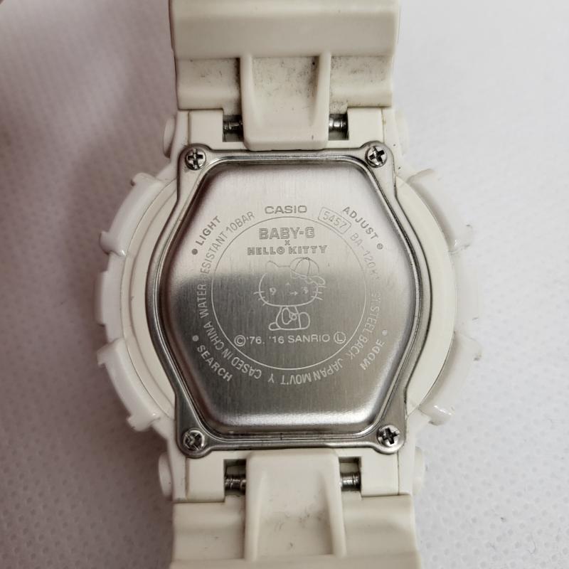 ジーショック G-SHOCK 腕時計 アナログ(クォーツ式) キティーコラボ サンリオ デジアナ BA-120KT-7AJR - キャラクター 白 / ホワイト / white X 黒 / ブラック / black メンズ USED 古着 中古 50169184