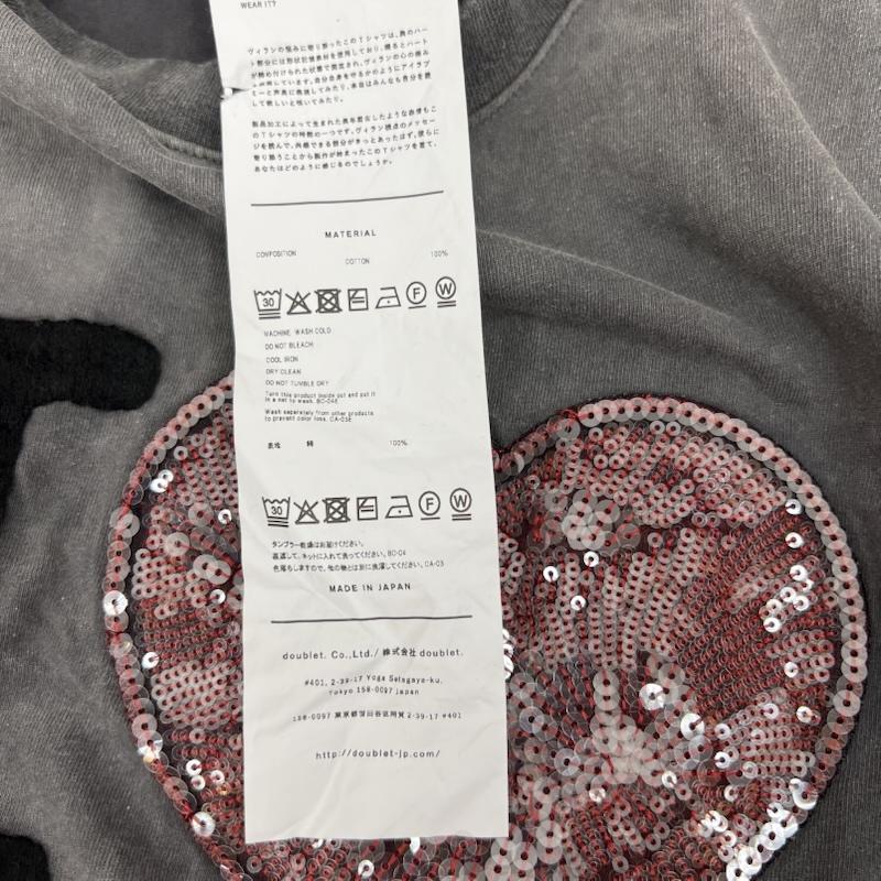 ダブレット doublet Tシャツ 半袖 25AW GRIP-LOVE T-SHIRT ヴィンテージ加工 M メンズ USED 古着 中古 50169380