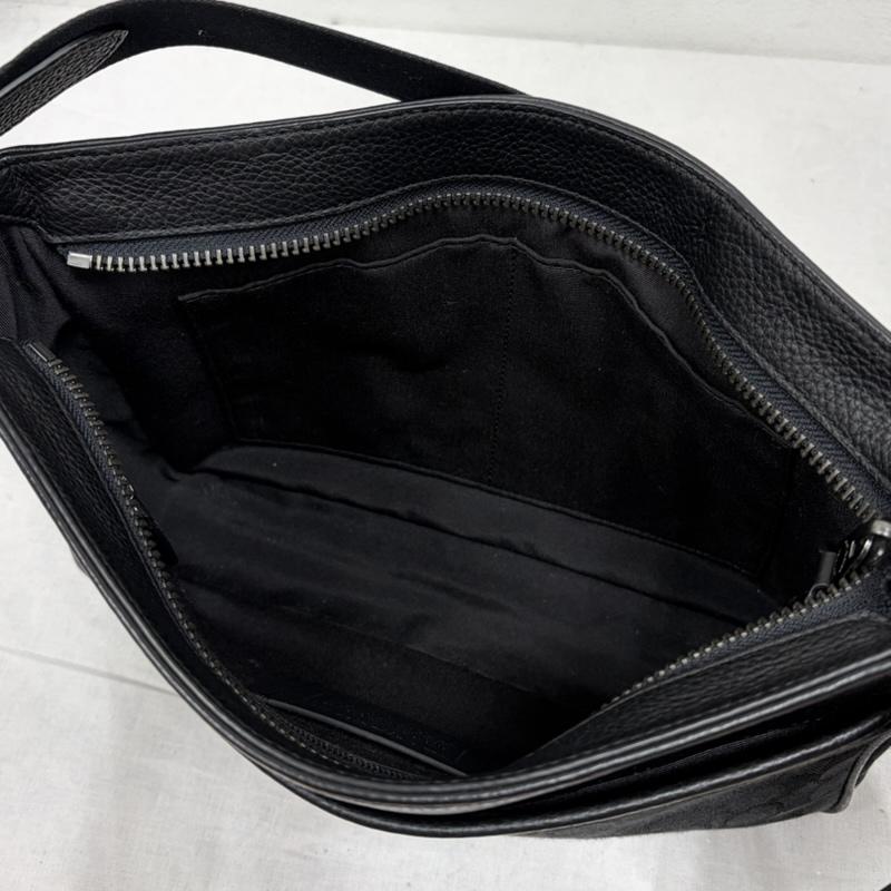 コーチ COACH ショルダーバッグ ショルダーバッグ シグネチャー ショルダー バッグ C5291 トンプソン クロスボディ ジャガード レザー ユニセックス - ロゴ、文字 黒 / ブラック / black X ベージュ / ベージュ / beige X アイボリー / アイボリー / メンズ USED 古着 中古 50169490