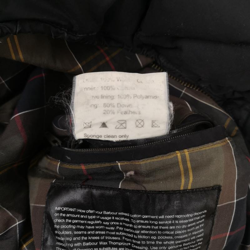 バーブァー Barbour ジャケット、上着 ダウンジャケット タータンチェック柄 キルティング ダウン ワックス ジャケット M 黒 / ブラック / black メンズ USED 古着 中古 50169517