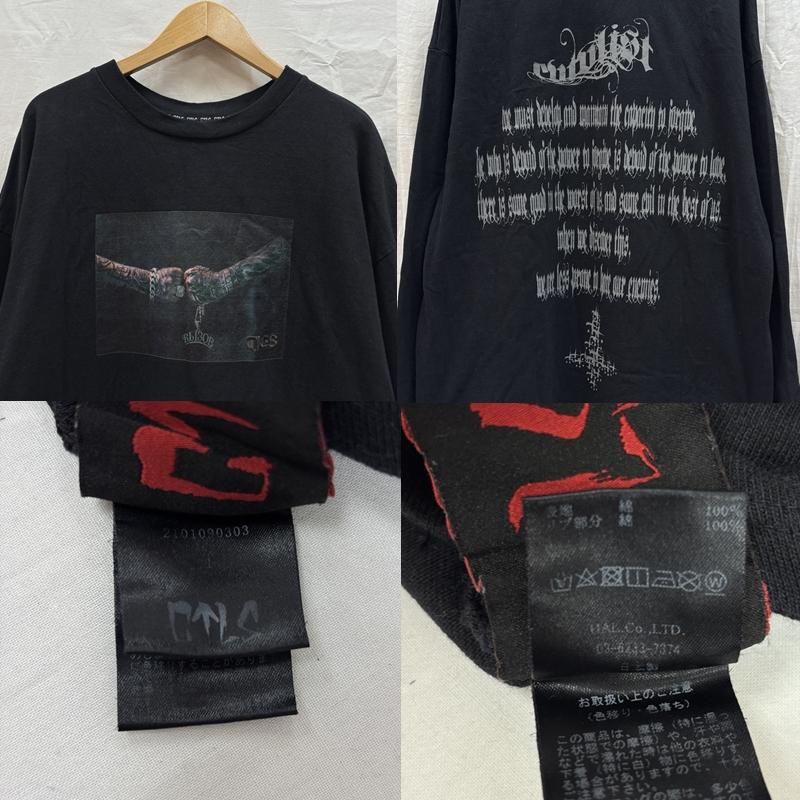古着 USED Tシャツ 長袖 CVTVLIST カタリスト CTLS TIES フォトプリント オーバーサイズ ロンT 長袖 Tシャツ 1 黒 / ブラック / black メンズ USED 古着 中古 50169553