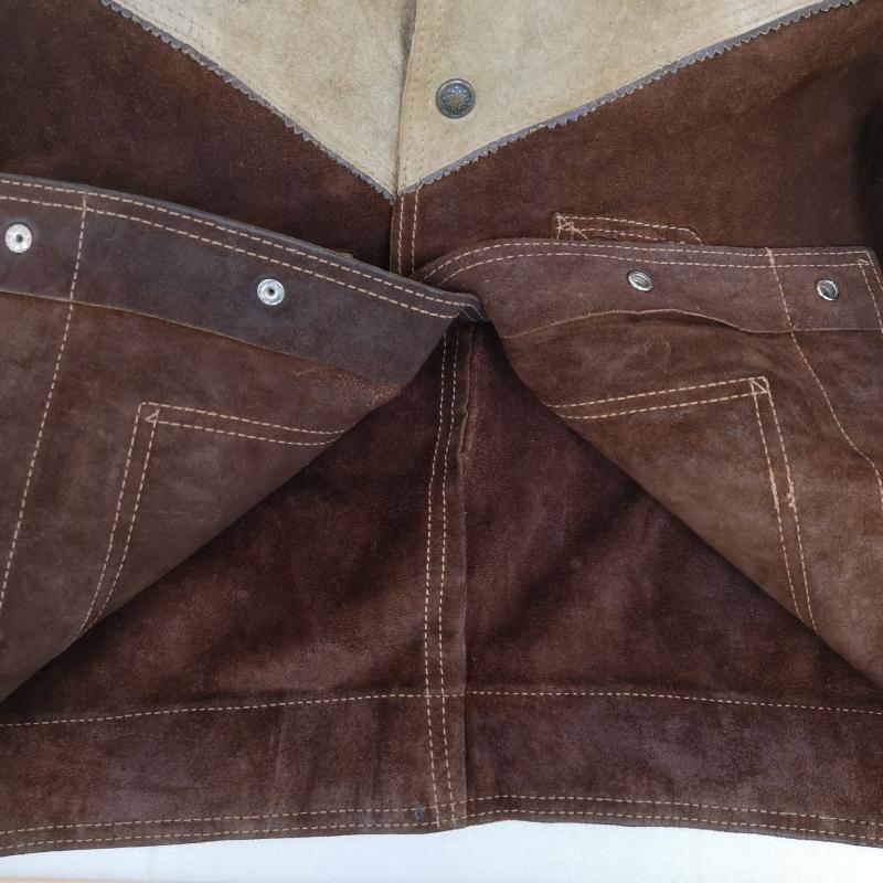 古着 USED ジャケット、上着 レザージャケット ELTORO BRAVO メキシコ製 70s 牛革 スプリット カウハイド スエード レザー ジャケット 茶 / ブラウン / brown X ベージュ / ベージュ / beige メンズ USED 古着 中古 50169564
