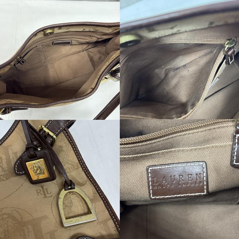 ローレンラルフローレン LAUREN RALPH LAUREN ハンドバッグ ハンドバッグ ロゴ 総柄 キャンバス ハンドバッグ チャーム付 ワンショルダー - レディース USED 古着 中古 50169600