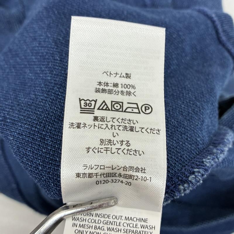 ポロバイラルフローレン Polo by RALPH LAUREN ポロシャツ 半袖 Polo Bear ポロベア インディゴ染め ウォッシュ加工 コットン メッシュ ポロシャツ M メンズ USED 古着 中古 50169761