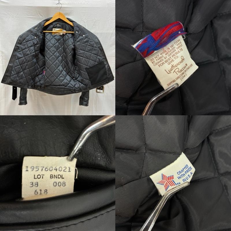 ショット schott ジャケット、上着 レザージャケット 80s 90s USA製 618 バイカータグ 後期 ステアハイド ダブル ライダース レザー ジャケット ヴィンテージ 38 メンズ USED 古着 中古 50169800