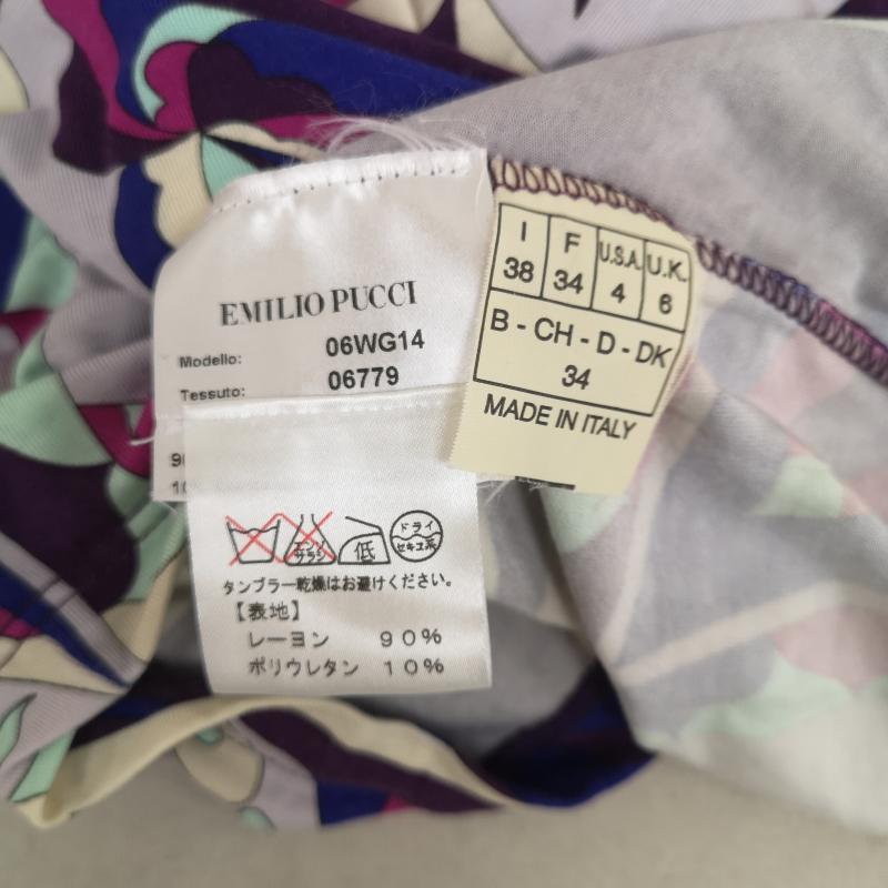 エミリオプッチ EMILIO PUCCI チュニック 半袖 イタリア製 幾何学模様 プッチ柄 ドルマンスリーブ チュニック ワンピース 06WG14 38 マルチカラー / マルチカラー / multicolor レディース USED 古着 中古 50169826
