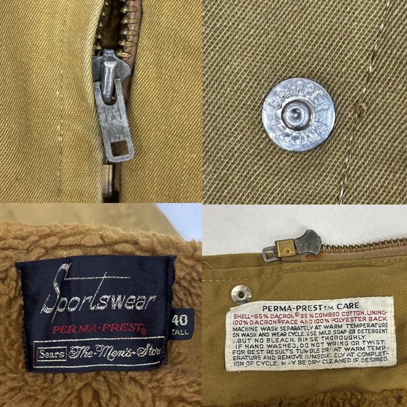 シアーズ SEARS ジャケット、上着 ジャンパー、ブルゾン 60-70年代 ビンテージ ファラオ ジャケット ヘチマ襟 裏ボア TALON 60s 70s VINTAGE 40 メンズ USED 古着 中古 50169895