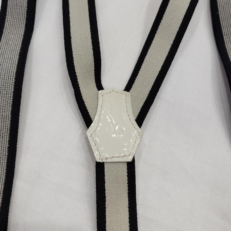 ワイズ Y s ファッション小物 サスペンダー ゴム式 ロゴエンボス サスペンダー - 白 / ホワイト / white X 黒 / ブラック / black メンズ USED 古着 中古 50169920