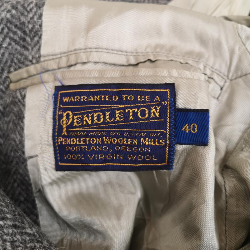 ペンドルトン PENDLETON ジャケット、上着 ジャケット、ブレザー USA製 ヘリンボーン ツイード テーラード ジャケット スポーツ コート 40 灰 / グレー / gray メンズ USED 古着 中古 50169997