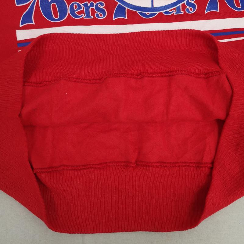 古着 USED トレーナー 長袖 Hanes USA製 NBA Philadelphia 76ers シクサーズ クルーネック スウェット トレーナー L 赤 / レッド / red メンズ USED 古着 中古 50170021