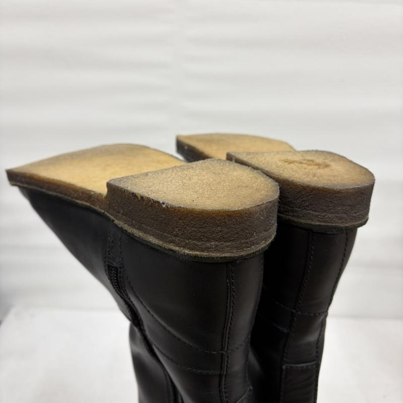 クラークス オリジナルズ Clarks Originals ブーツ ロングブーツ レザー サイドジップ ロング ブーツ 38 24 24.0cm 無地 X ワンポイント X ロゴ、文字 黒 / ブラック / black レディース USED 古着 中古 50170038