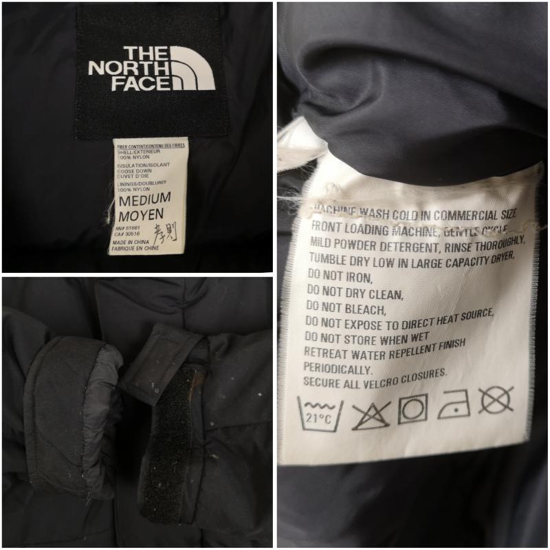 ザノースフェイス THE NORTH FACE ジャケット、上着 ジャンパー、ブルゾン 90s ロゴ 刺繡 ダウン バフィン ジャケット M 黒 / ブラック / black メンズ USED 古着 中古 50170162