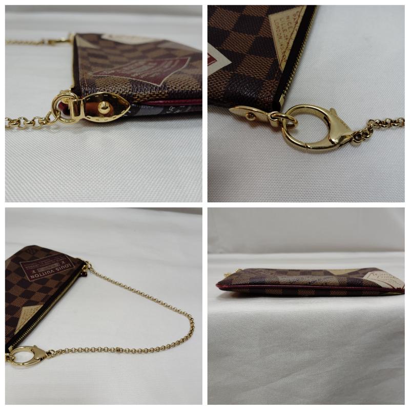 ルイヴィトン LOUIS VUITTON ハンドバッグ ハンドバッグ ハンドバッグ ダミエ エベヌ ポシェット ミラ ラベルコレクション MM N63080 茶 / ブラウン / brown レディース USED 古着 中古 50170279
