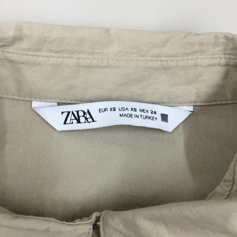 ザラ ZARA シャツ、ブラウス 半袖 ノースリーブシャツ 前ボタン ノースリーブカットソー XS 無地 ベージュ / ベージュ / レディース USED 古着 中古 10115798