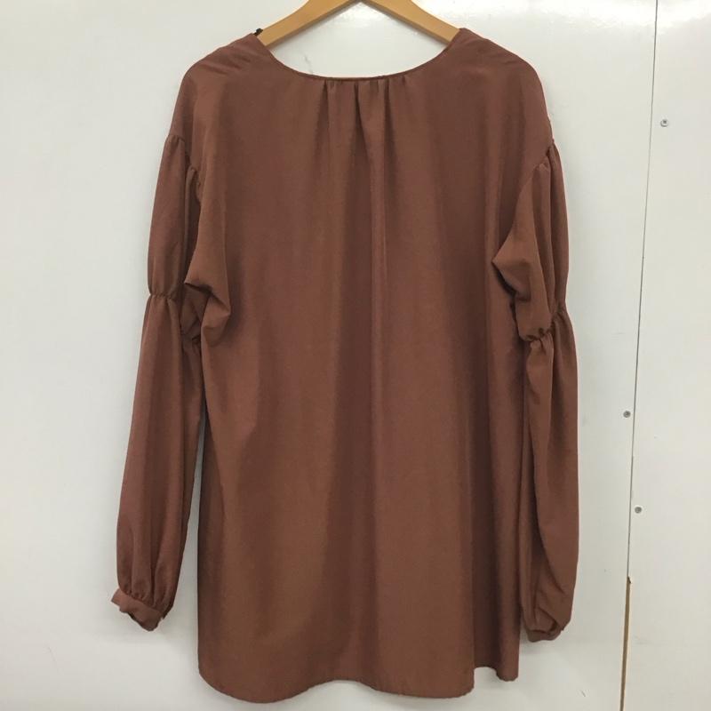 ダブルクローゼット w closet シャツ、ブラウス 長袖 FREE 無地 茶 / ブラウン / レディース USED 古着 中古 10139343