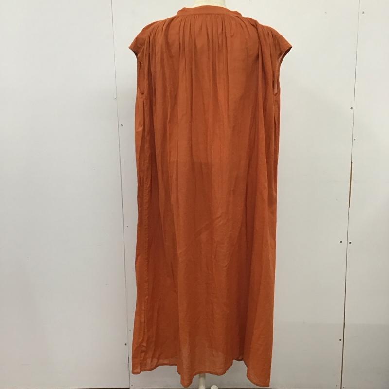 センスオブプレイスバイアーバンリサーチ SENSE OF PLACE by URBAN RESEARCH ワンピース ロングスカート AA95-26A132 コットン フレンチスリーブ ノースリーブ 前開き FREE 無地 橙 / オレンジ /  レディース USED 古着 中古 10133441