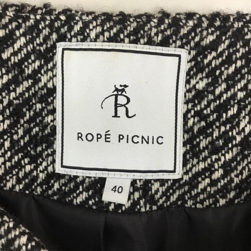 ロペピクニック ROPE PICNIC コート コート一般 GDO-5514-B 2WAY ノーカラー ジャケット 40 無地 黒 / ブラック / レディース USED 古着 中古 10107305