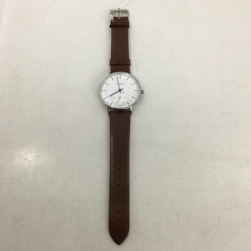 アデクス ADEXE 腕時計 アナログ(クォーツ式) 1868B-03 レザー ロゴ、文字 茶 / ブラウン / メンズ USED 古着 中古 10135134