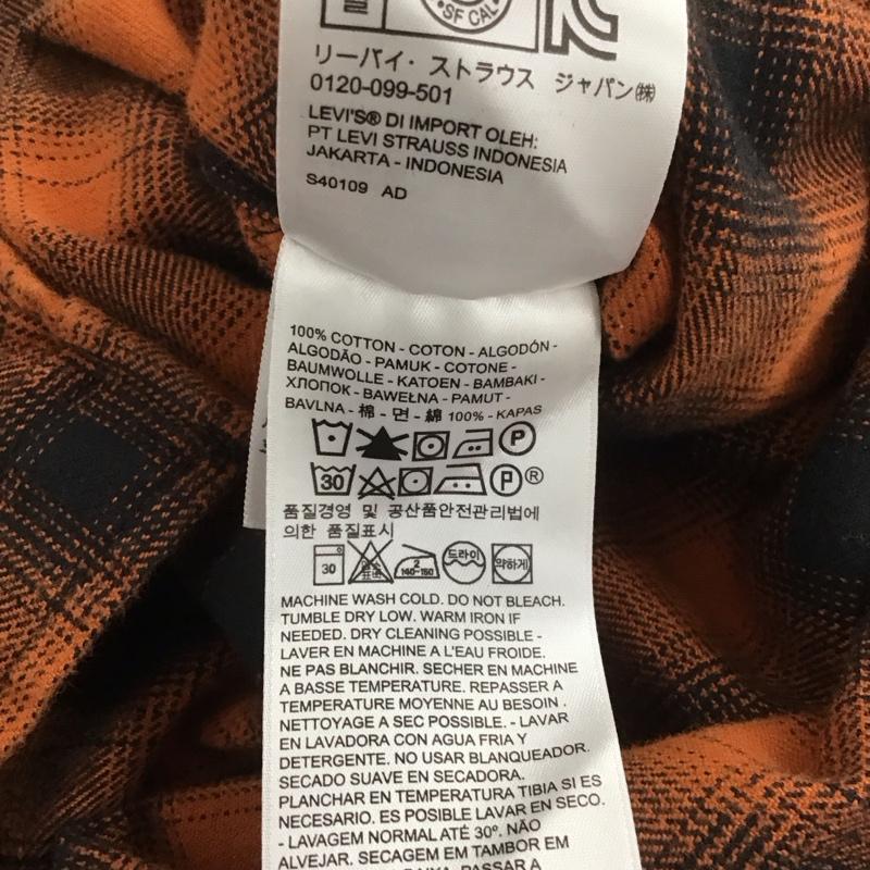 リーバイス Levi s シャツ、ブラウス 長袖 長袖シャツ チェックシャツ カラーシャツ M チェック 橙 / オレンジ / メンズ USED 古着 中古 10139845