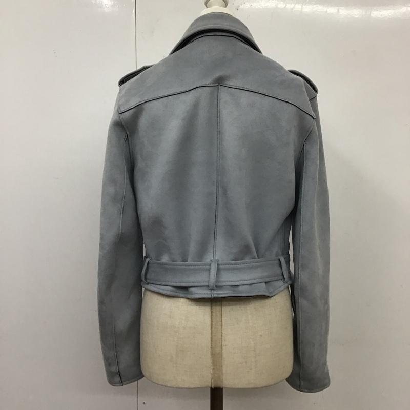 ザラ ZARA ジャケット、上着 ジャンパー、ブルゾン ジップアップジャケット ライダースジャケット アウター S 無地 灰 / グレー / レディース USED 古着 中古 10118596