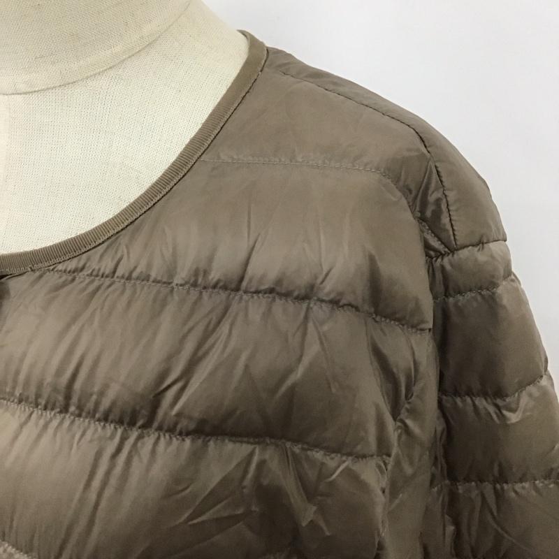 ユニクロ UNIQLO ジャケット、上着 ジャケット、ブレザー 211-400717 ノーカラーウルトラライトダウン ダウンジャケット XL 無地 茶 / ブラウン / レディース USED 古着 中古 10118006