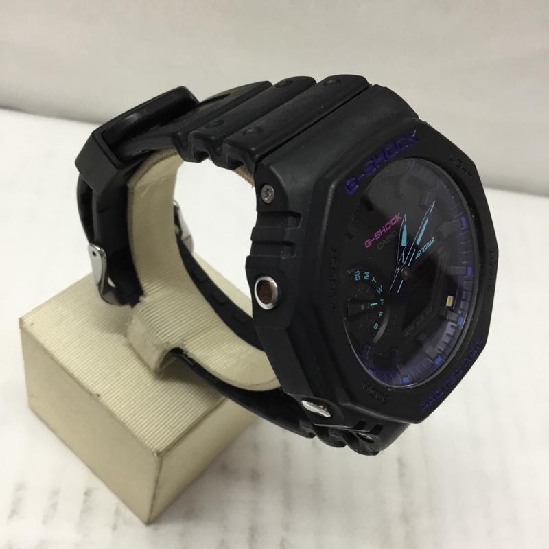 ジーショック G-SHOCK 腕時計 アナログ(クォーツ式) GA-2100VB 八角形 箱有 Virtual Blue ロゴ、文字 黒 / ブラック / メンズ USED 古着 中古 10106510
