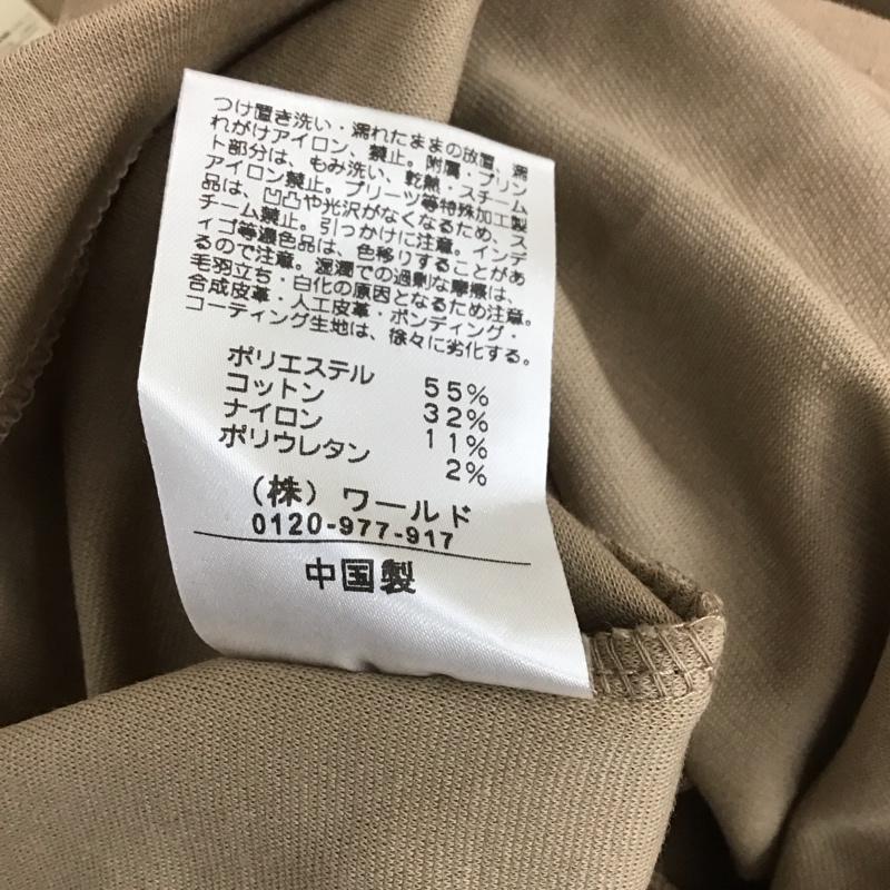 オペークドットクリップ OPAQUE.CLIP ワンピース ひざ丈スカート 637-55217 Vネック タグ付き 40 無地 ベージュ / ベージュ / レディース USED 古着 中古 10112569