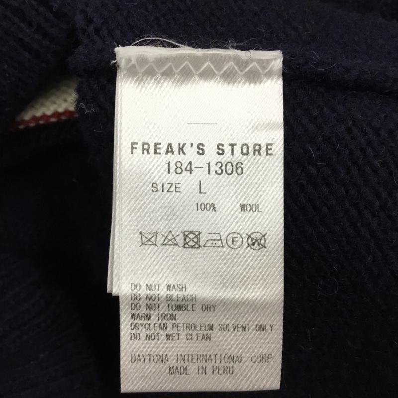 フリークスストア FREAK S STORE ニット、セーター 長袖 184-1306 星条旗 クルーネック L 紺 / ネイビー / メンズ USED 古着 中古 10111590