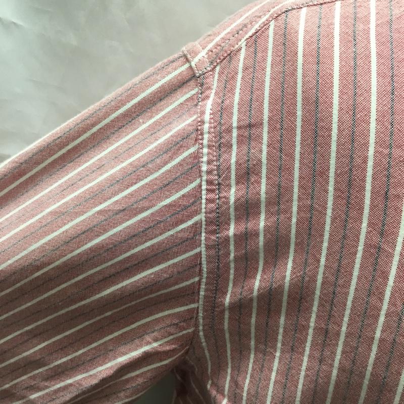 チャップス CHAPS シャツ、ブラウス 長袖 ボタンダウン ストライプ L ワンポイント X ワンポイント 赤 / レッド / X 赤 / レッド / メンズ USED 古着 中古 10115514