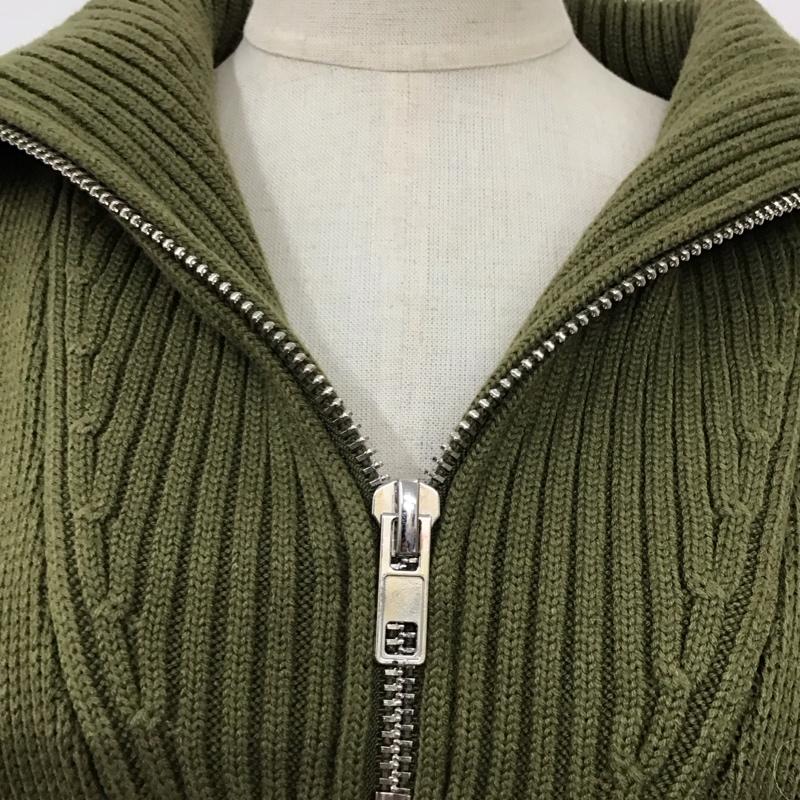 ザラ ZARA ニット、セーター 長袖 長袖ニットカットソー セーター ジップアップネック M 無地 カーキ / カーキ / レディース USED 古着 中古 10118529