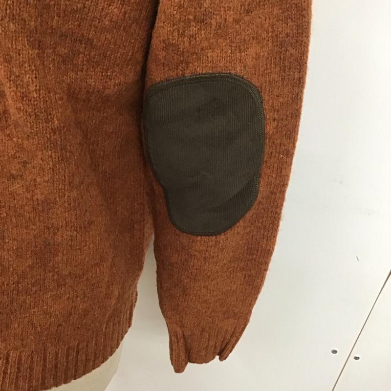 エルエルビーン L.L.Bean ニット、セーター 長袖 285327 ハーフジップ エルボーパッチ S 無地 橙 / オレンジ / メンズ USED 古着 中古 10111250