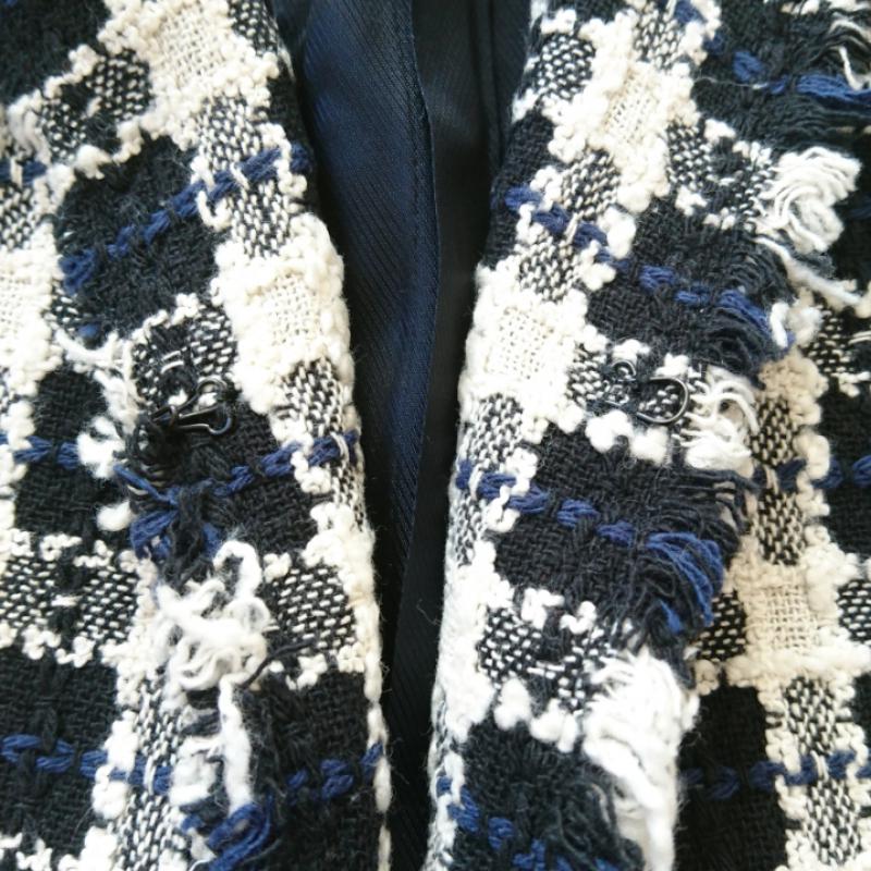 ザラベーシック ZARA BASIC コート コート一般 L チェック 白 / ホワイト / X 黒 / ブラック / X 青 / ブルー / レディース USED 古着 中古 10011644