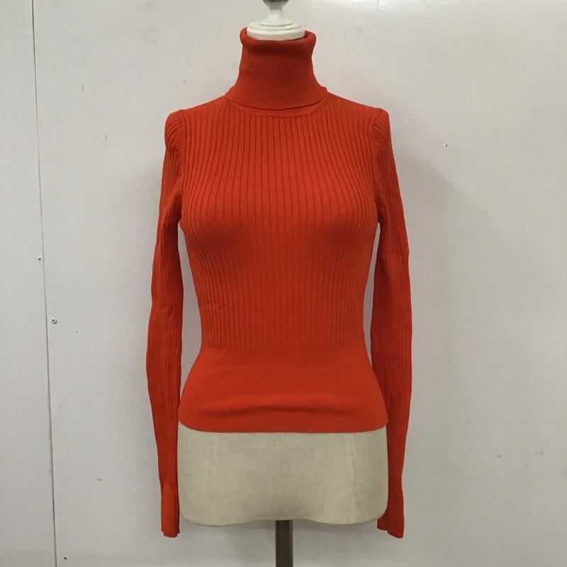 ザラ ZARA ニット、セーター 長袖 長袖ニットカットソー ニット セーター タートルネックニット S 無地 橙 / オレンジ /  レディース USED 古着 中古 10113829