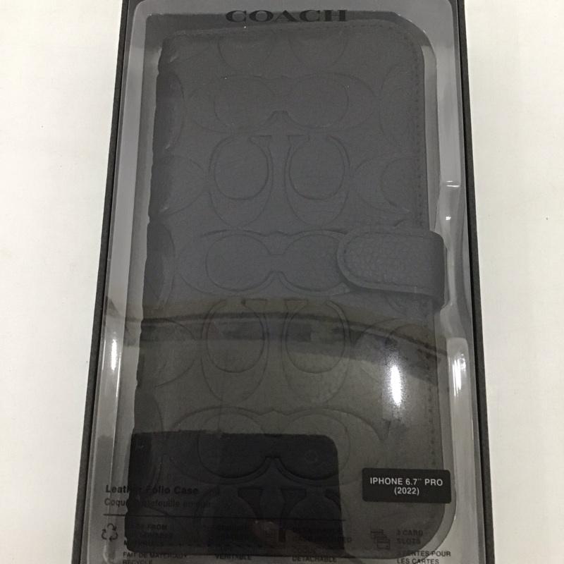 コーチ COACH ファッション小物 ファッション小物 CIPH-137-BLKEB iPhoneケース 手帳型 iPhone 14 Pro Max Folio Case ロゴ、文字 黒 / ブラック / メンズ USED 古着 中古 10123083